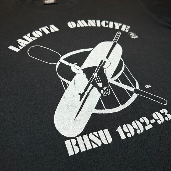 Vintage Early 90's Screen Stars Single Stitch BHSU Native American Graphic Tee L - Picture 9 of 11